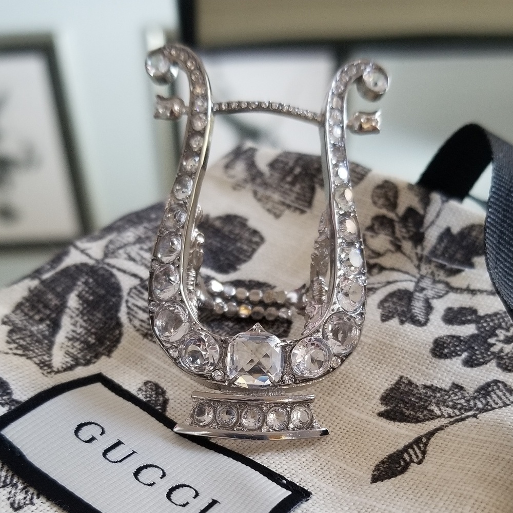 GUCCI CRYSTAL SILVER RING